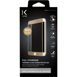 Protection d'écran en verre trempé (100% de surface couverte) pour iPhone 6/6s Plus, Or