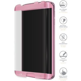 Protection d'écran en verre trempé Bord à Bord Incurvé avancé pour Samsung Galaxy S7 Edge, Or Rose