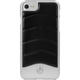 Mercedes-Benz WAVE III Coque en cuir véritable & en aluminium for Apple iPhone 6/6s/7/8, Noir