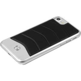 Mercedes-Benz WAVE III Coque en cuir véritable & en aluminium for Apple iPhone 6/6s/7/8, Noir
