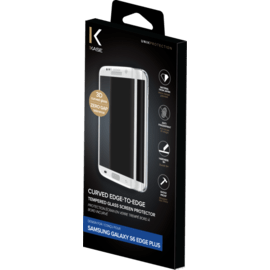 Protection d'écran en verre trempé Bord à Bord Incurvé pour Samsung Galaxy S6 Edge Plus, Blanc