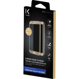 Protection d'écran en verre trempé Bord à Bord Incurvé pour Samsung Galaxy S6 Edge, Or