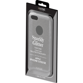 Coque slim pailletée étincelante pour Apple iPhone 5/5s/SE, Argent 