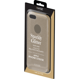 Coque slim pailletée étincelante pour Apple iPhone 5/5s/SE, Or 