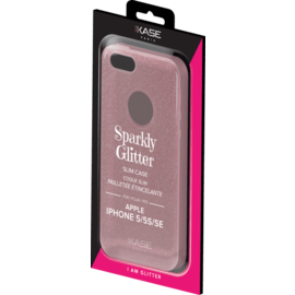 Coque slim pailletée étincelante pour Apple iPhone 5/5s/SE, Or Rose