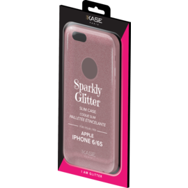 Coque slim pailletée étincelante pour Apple iPhone 6/6s, Or Rose 