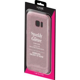 Coque slim pailletée étincelante pour Samsung Galaxy S7 Edge, Or Rose 