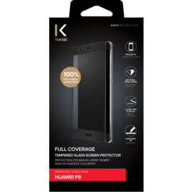 Protection d'écran en verre trempé (100% de surface couverte) pour Huawei P9, Noir