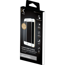 Protection d'écran en verre trempé Bord à Bord Incurvé pour Apple iPhone 7, Blanc
