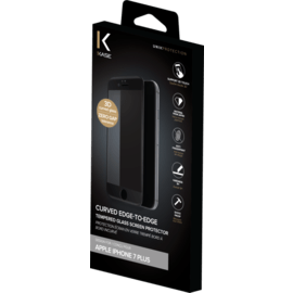 Protection d'écran en verre trempé Bord à Bord Incurvé pour Apple iPhone 7 Plus, Noir
