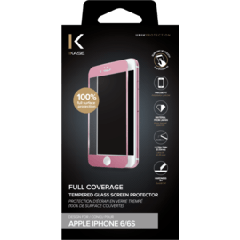 Protection d'écran en verre trempé (100% de surface couverte) pour iPhone 6/6s, Or rose