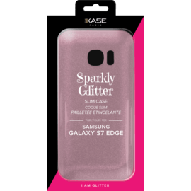Coque slim pailletée étincelante pour Samsung Galaxy S7 Edge, Or Rose 