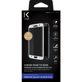 Protection d'écran en verre trempé Bord à Bord Incurvé pour Samsung Galaxy S6 Edge Plus, Blanc