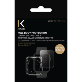 Clarity Coque Silicone & Protection d'écran en verre trempé pour Apple Watch (42mm)