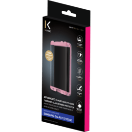 Protection d'écran en verre trempé Bord à Bord Incurvé avancé pour Samsung Galaxy S7 Edge, Or Rose