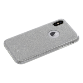 Coque slim pailletée étincelante pour Apple iPhone X, Argent