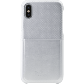 Coque ultra slim perforée pour carte de crédit pour Apple iPhone X/XS, Argent