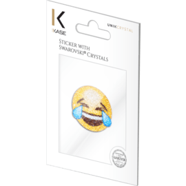 Sticker émoji cristaux Swarovski®, Mort de rire MDR