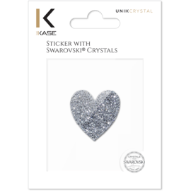 Sticker cristaux Swarovski® à roche ultra fine, Cœur argenté étincelant
