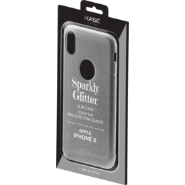 Coque slim pailletée étincelante pour Apple iPhone X, Argent