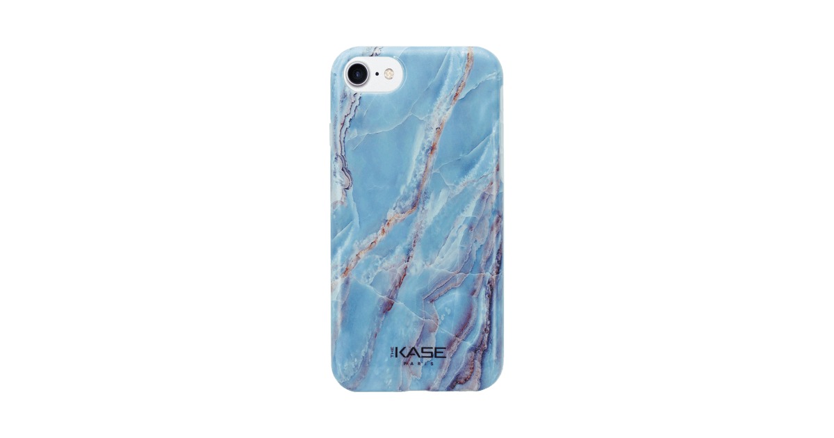 Coque en silicone effet marbré pour Apple iPhone 6/6s/7/8, bleu granite | The Kase