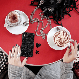 Coque Bling Strass pour Apple iPhone X/XS, Minuit Noir